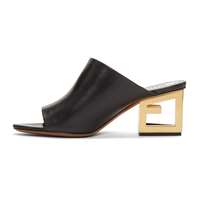 GIVENCHY BLACK TRIANGLE MULE SANDALS