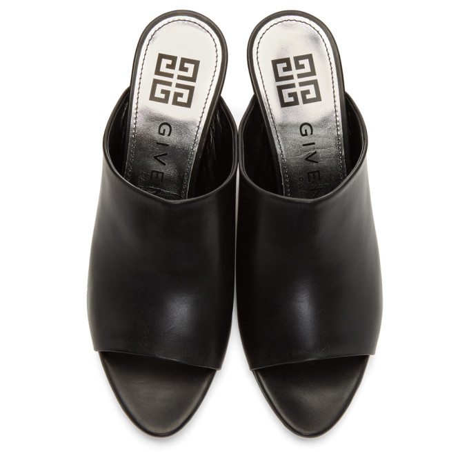 GIVENCHY BLACK TRIANGLE MULE SANDALS