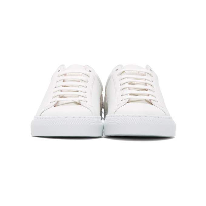 GIVENCHY GIVENCHY WHITE AND PINK URBAN STREET REVERSE LOGO SNEAKERS