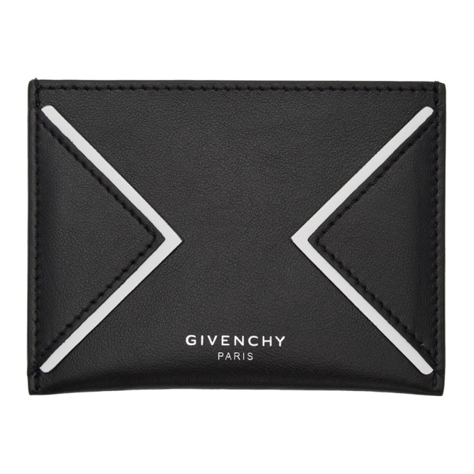 GIVENCHY GIVENCHY BLACK AND WHITE V LINES CARD HOLDER