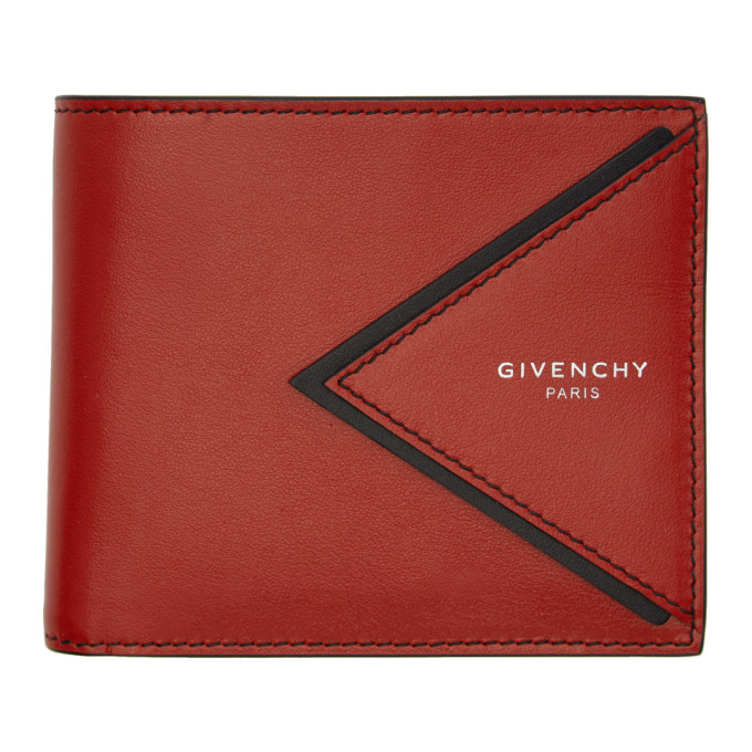 GIVENCHY GIVENCHY RED V-SHAPE CUT BIFOLD WALLET