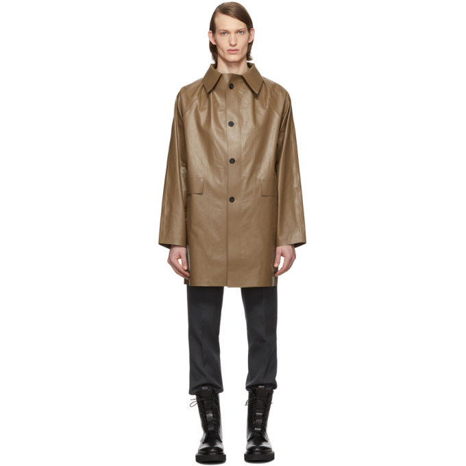 KASSL EDITIONS KASSL EDITIONS BROWN ABOVE THE KNEE OIL COAT