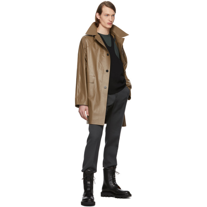KASSL EDITIONS KASSL EDITIONS BROWN ABOVE THE KNEE OIL COAT
