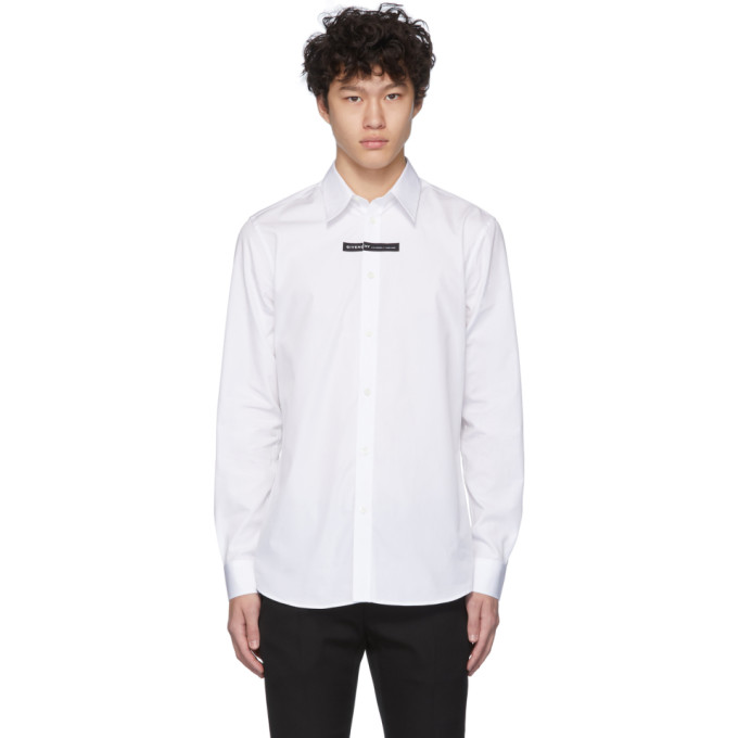 Givenchy White Logo Tape Shirt