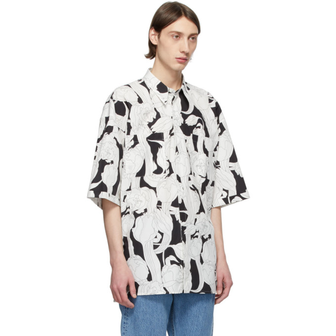 GIVENCHY GIVENCHY BLACK AND WHITE OVERSIZE PATCH SHIRT