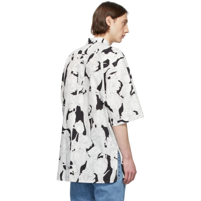 GIVENCHY GIVENCHY BLACK AND WHITE OVERSIZE PATCH SHIRT
