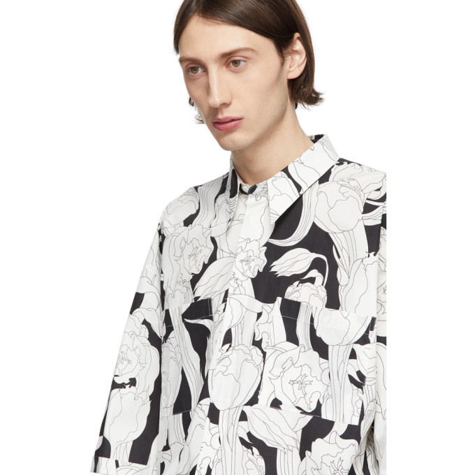 GIVENCHY GIVENCHY BLACK AND WHITE OVERSIZE PATCH SHIRT