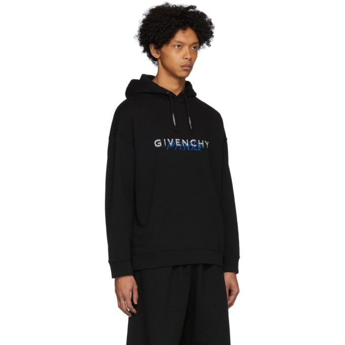 GIVENCHY GIVENCHY BLACK CALLIGRAPHIC PRINT HOODIE
