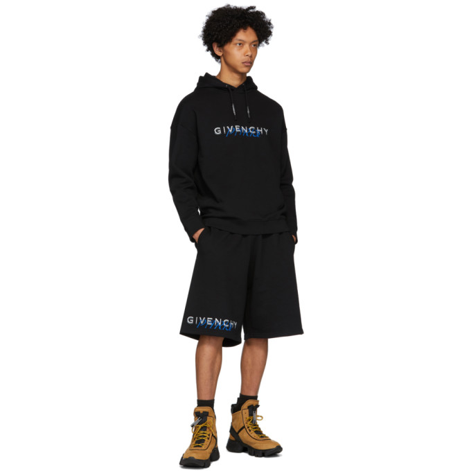GIVENCHY GIVENCHY BLACK CALLIGRAPHIC PRINT HOODIE