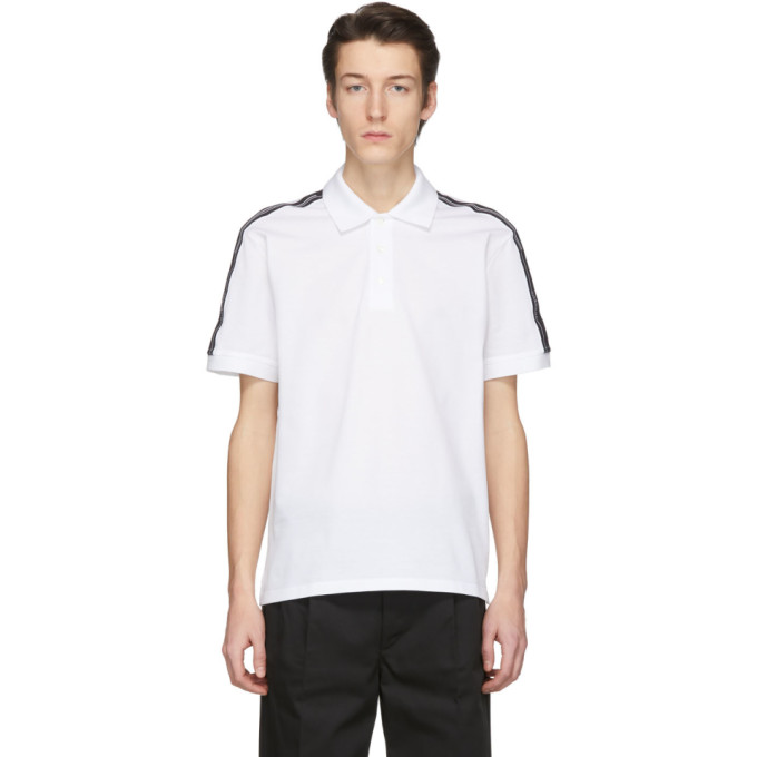 Givenchy White Logo Tape Polo