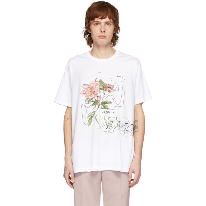 GIVENCHY GIVENCHY WHITE PEONY MAZE T-SHIRT