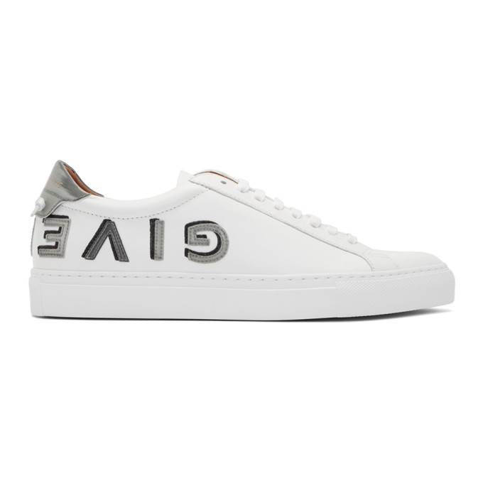 GIVENCHY GIVENCHY WHITE REVERSE LOGO URBAN STREET SNEAKERS