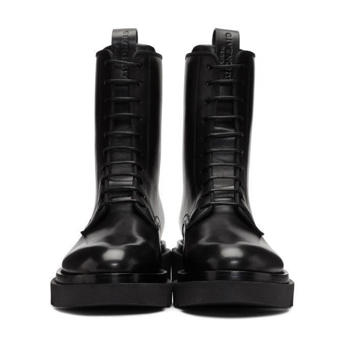 GIVENCHY GIVENCHY BLACK LEATHER COMBAT BOOTS