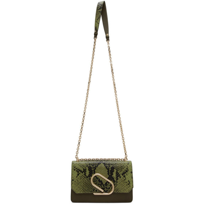 3.1 Phillip Lim / フィリップ リム 3.1 Phillip Lim Green Python Alix Chain Clutch In Gr300 Green