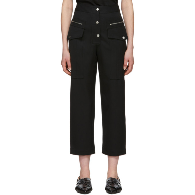 31 Phillip Lim Black Wool Snap Cargo Pants