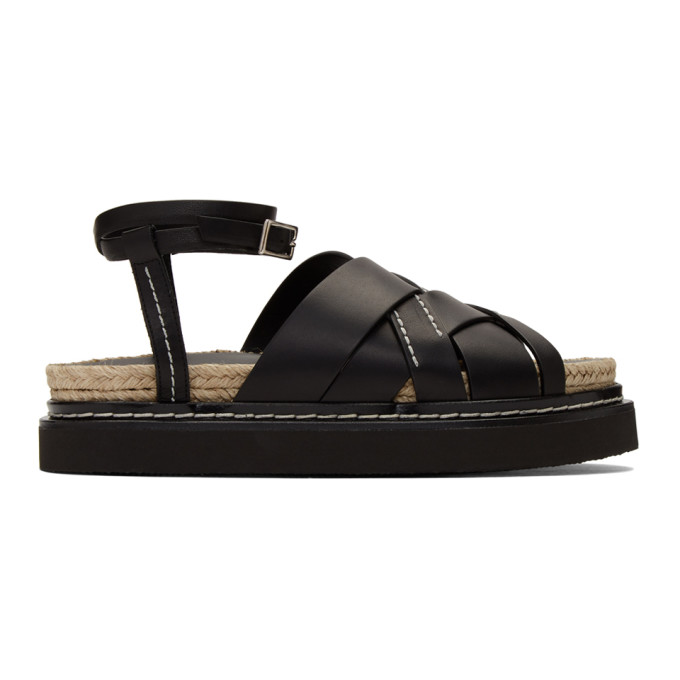 31 Phillip Lim Black Yasmine Platform Espadrille Sandals