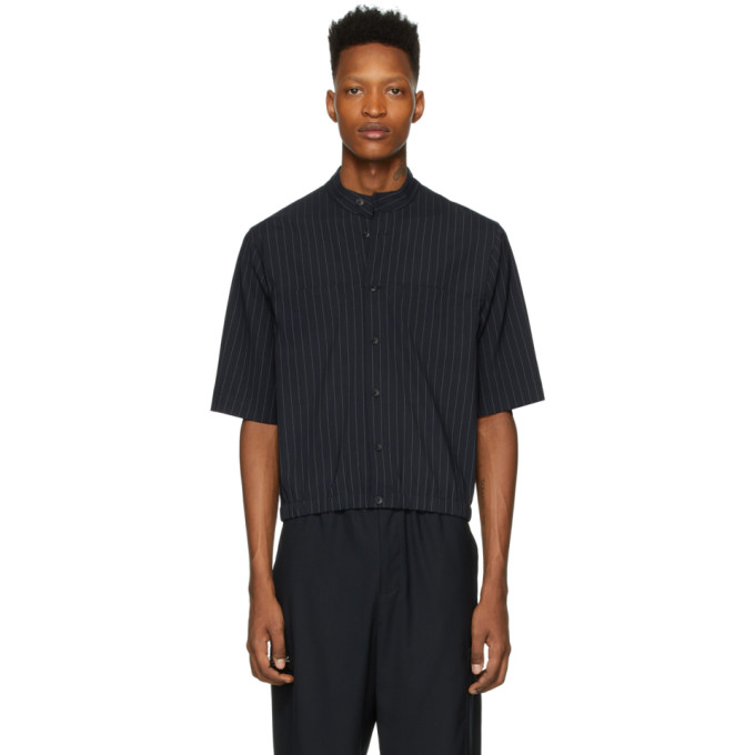 31 Phillip Lim Navy and White Wool Pinstripe Shirt