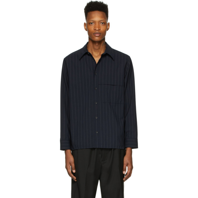 3.1 PHILLIP LIM / フィリップ リム 3.1 PHILLIP LIM NAVY AND WHITE WOOL PINSTRIPE SHIRT