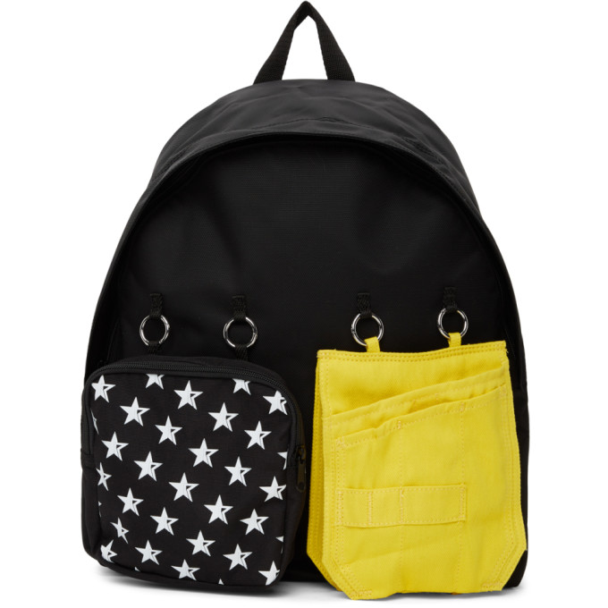 RAF SIMONS RAF SIMONS SSENSE EXCLUSIVE BLACK AND YELLOW EASTPAK EDITION STAR BACKPACK