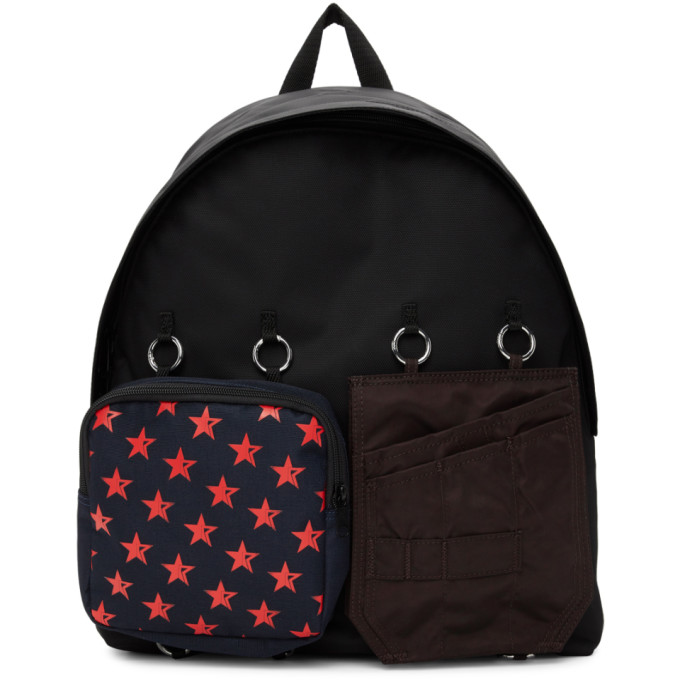 RAF SIMONS RAF SIMONS SSENSE EXCLUSIVE BLACK AND RED EASTPAK EDITION STAR BACKPACK