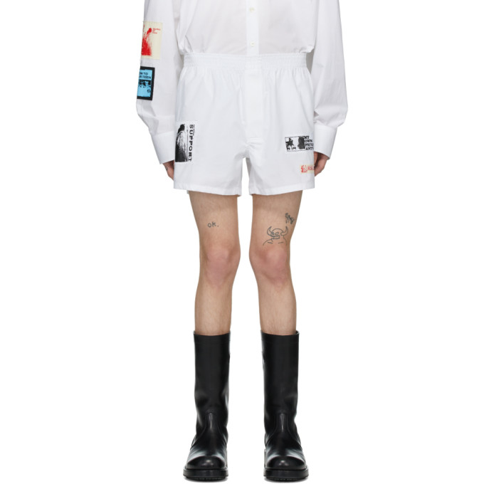 RAF SIMONS RAF SIMONS WHITE PATCH BOXER SHORTS