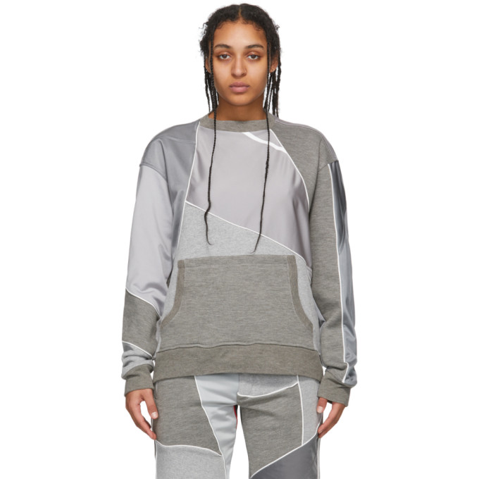 Ahluwalia Grey Patchwork Crewneck Sweatshirt