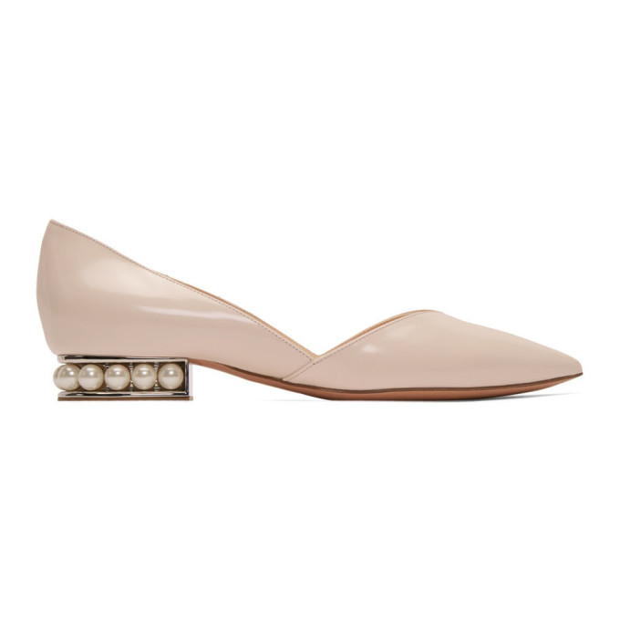 NICHOLAS KIRKWOOD PINK PATENT CASATI D'ORSAY BALLERINA FLATS