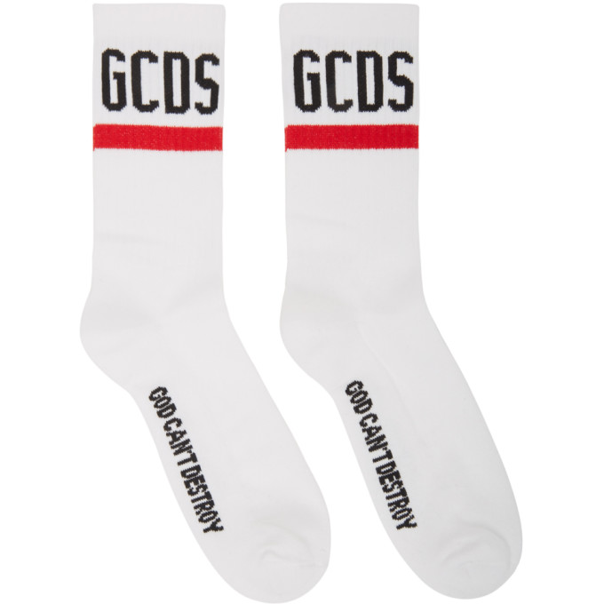 GCDS GCDS WHITE GOD CANT DESTROY STREETWEAR SOCKS