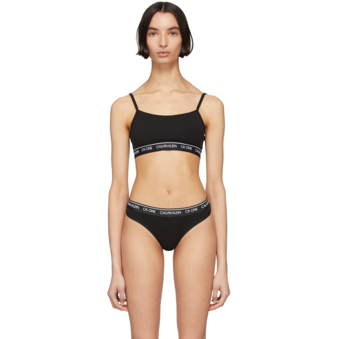 Calvin Klein Underwear One Cotton Unlined Bralette In Black