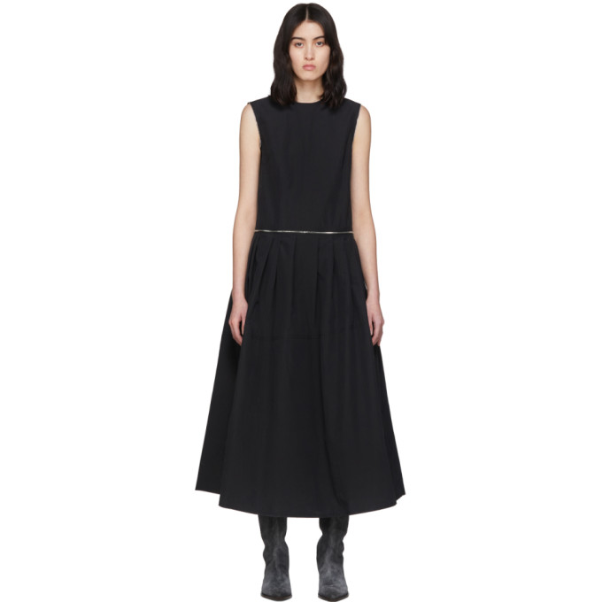 We11 Done We11done Black Zip Detail Long Dress