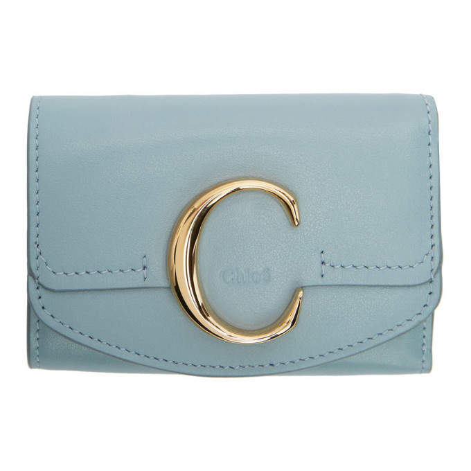 CHLOÉ CHLOE BLUE CHLOE C TRIFOLD WALLET