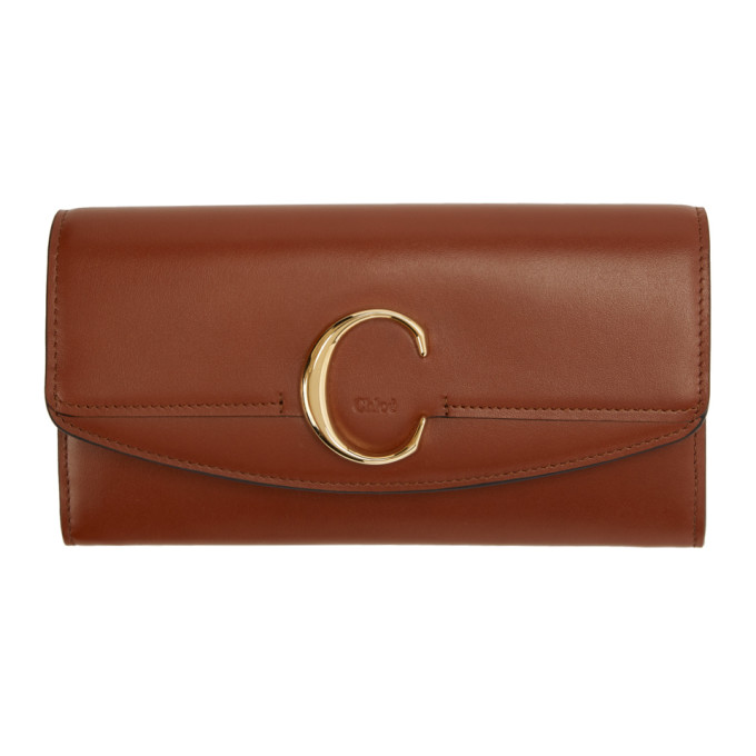 Chloé Chloe Brown Chloe C Long Wallet In 27s Sepbr