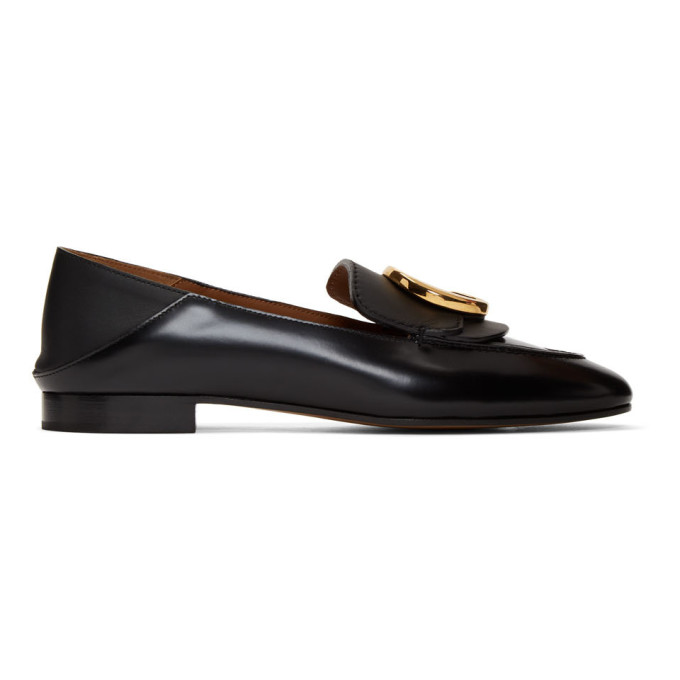 CHLOÉ CHLOE BLACK SHINY LOAFERS