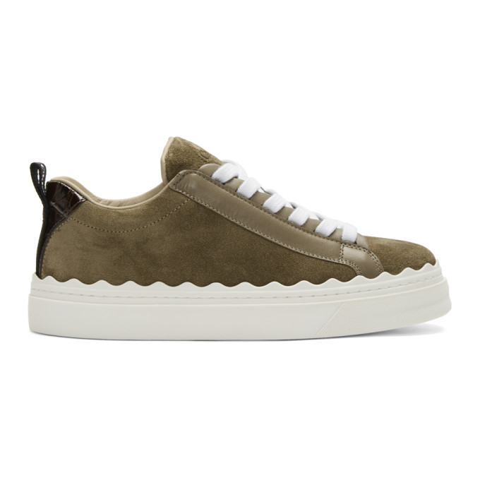 CHLOÉ CHLOE GREEN SUEDE LAUREN SNEAKERS