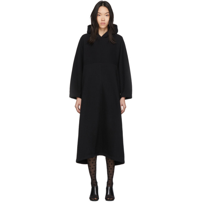 Balenciaga Black Cocoon Hooded Sweatshirt Dress