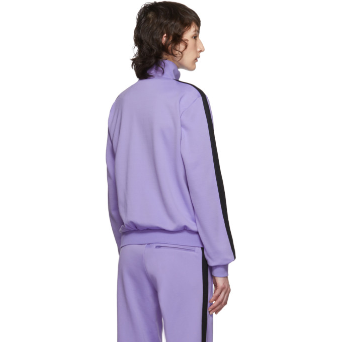 BALENCIAGA BALENCIAGA PURPLE FRENCH TERRY ZIP-UP SWEATER