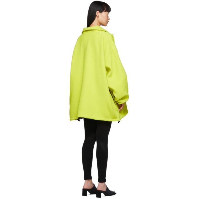 BALENCIAGA BALENCIAGA YELLOW WOOL LOGO ZIP-UP JACKET