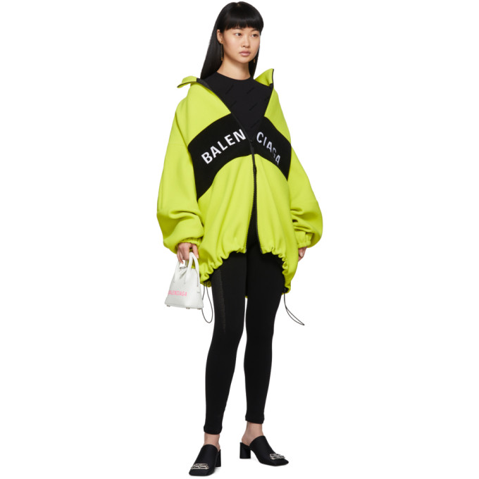 BALENCIAGA BALENCIAGA YELLOW WOOL LOGO ZIP-UP JACKET