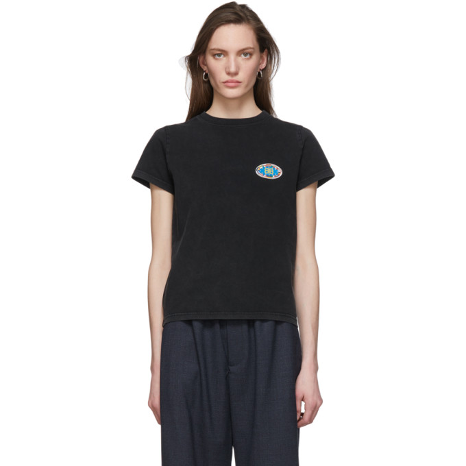 Balenciaga Black Eu Logo Fitted T Shirt In 1140 Anthra Modesens