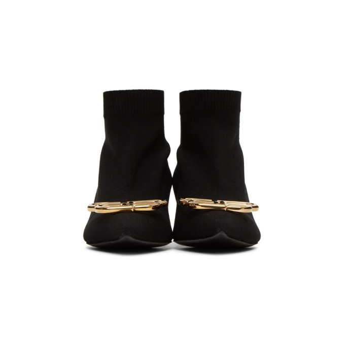 BALENCIAGA BALENCIAGA BLACK JERSEY KNIFE LOGO BOOTIES