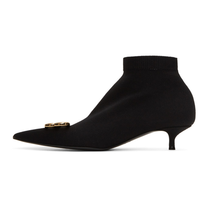 BALENCIAGA BALENCIAGA BLACK JERSEY KNIFE LOGO BOOTIES