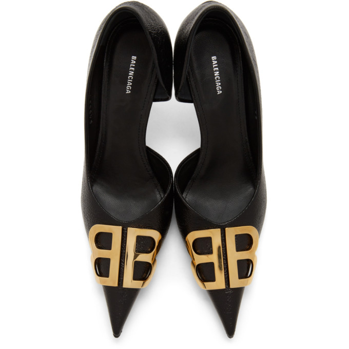BALENCIAGA BALENCIAGA BLACK BB DORSAY HEELS