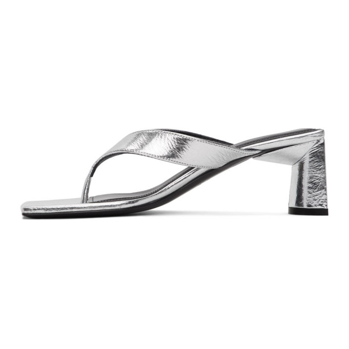 BALENCIAGA BALENCIAGA SILVER FLIP FLOP HEELS