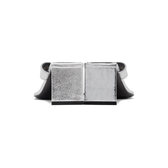 BALENCIAGA BALENCIAGA SILVER FLIP FLOP HEELS