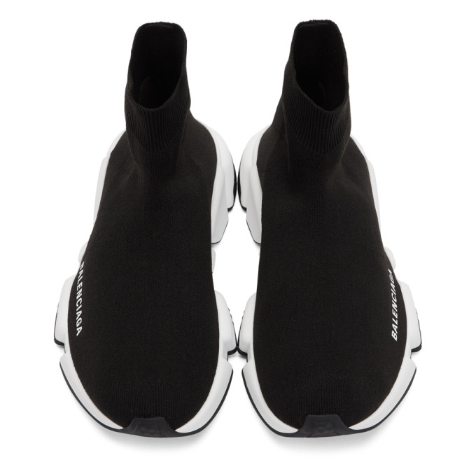 BALENCIAGA BALENCIAGA BLACK AND WHITE SPEED SNEAKERS