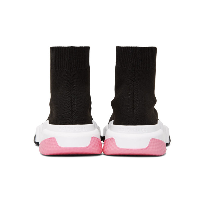 BALENCIAGA BLACK & PINK SPEED SNEAKERS