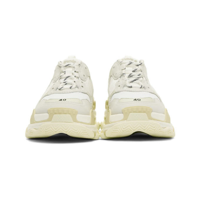 BALENCIAGA White Triple S Sneakers