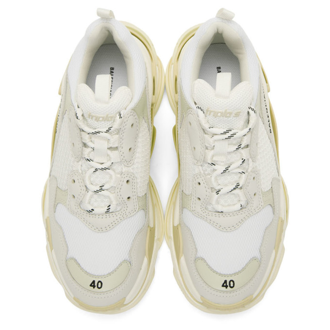 BALENCIAGA White Triple S Sneakers