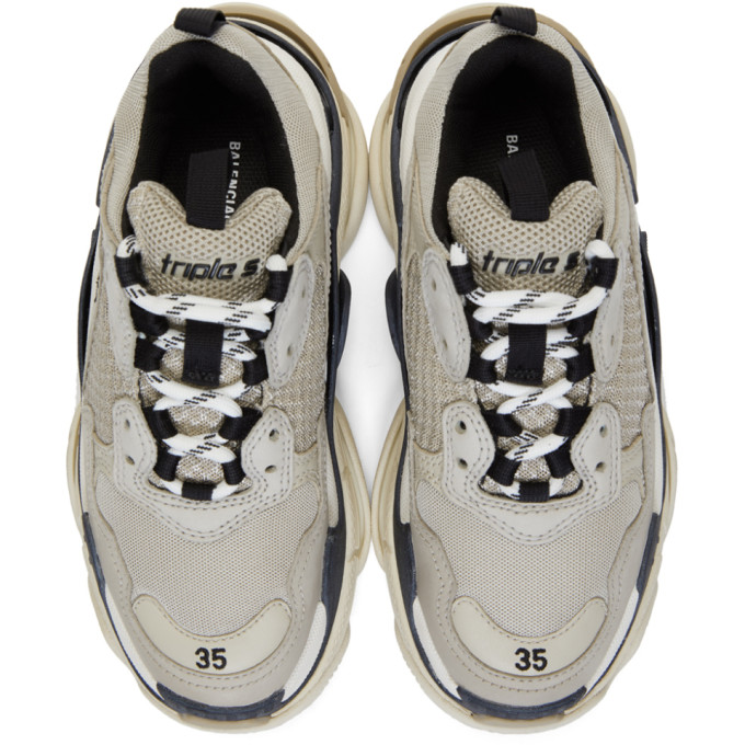 BALENCIAGA Beige Triple S Sneakers