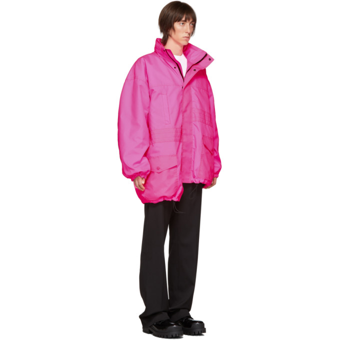 BALENCIAGA BALENCIAGA PINK PULLED PARKA